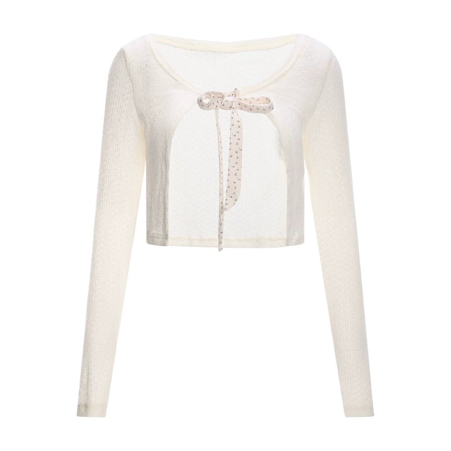 Floral Bow Tie Cardigan Matching Set