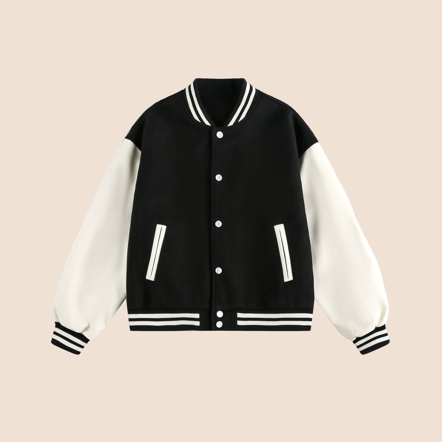 Patchwork Contrast Baseball Jersey Jacket