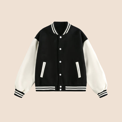 Patchwork Contrast Baseball Jersey Jacket