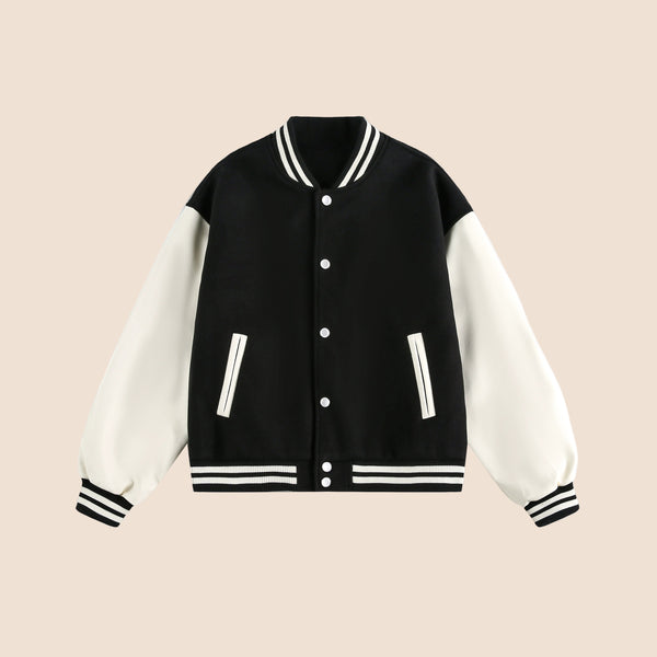 Patchwork Contrast Baseball Jersey Jacket