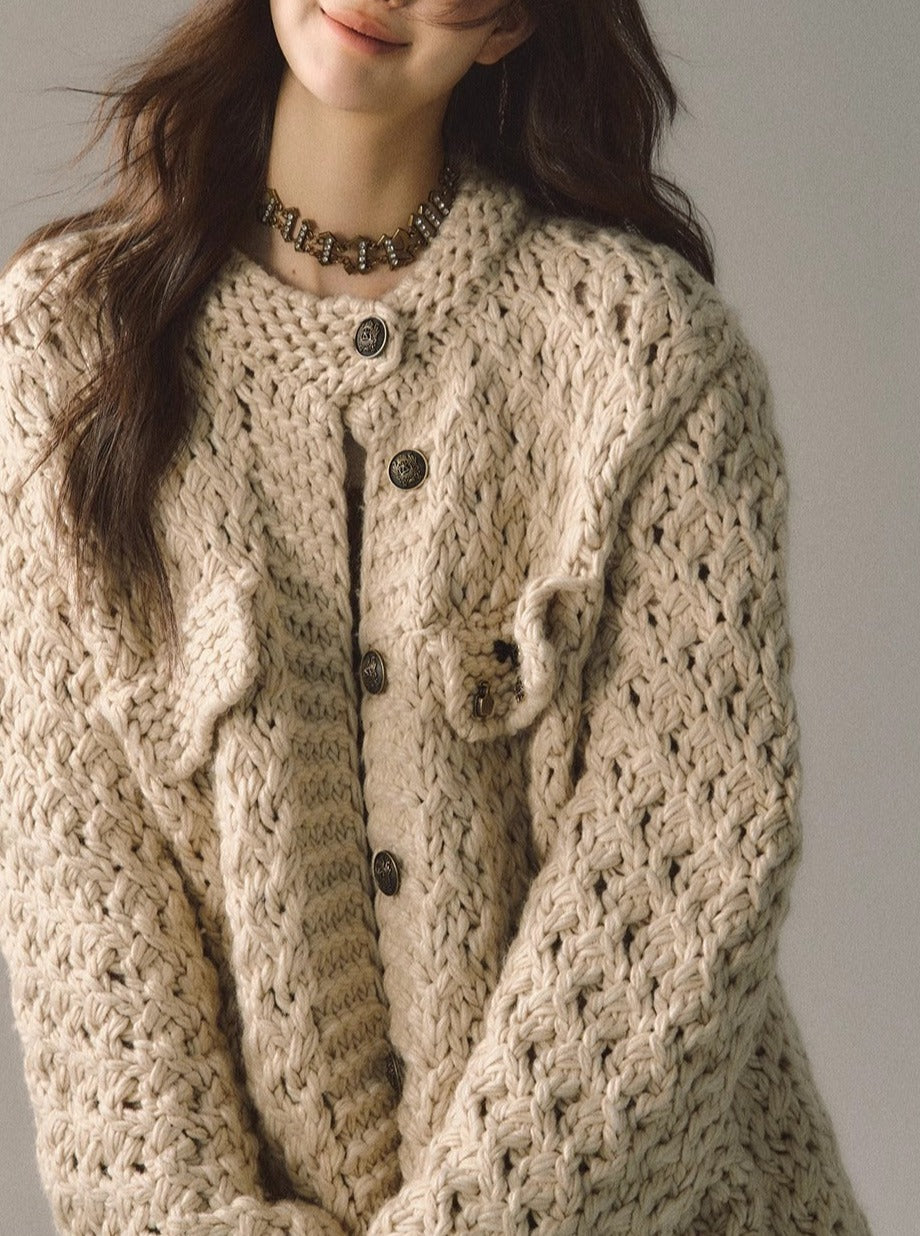 wool knitted cardigan jacket