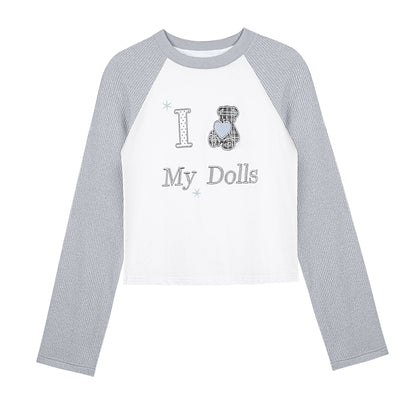 Sweet Patchwork Knitted Raglan T-shirt