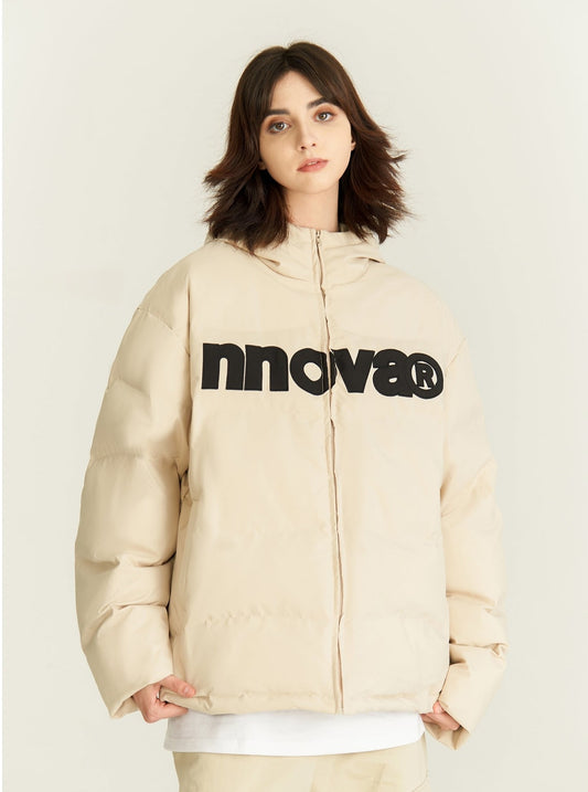 Basic LOGO hooded thick coat