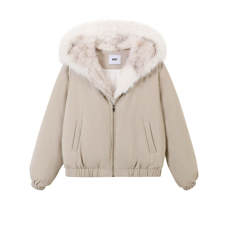 Plush Hooded Cotton Jacket