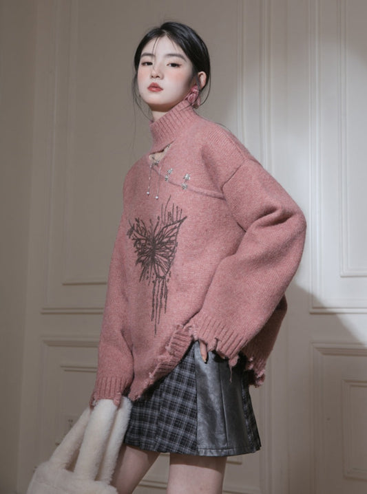 Pattern Wool Sweater Top