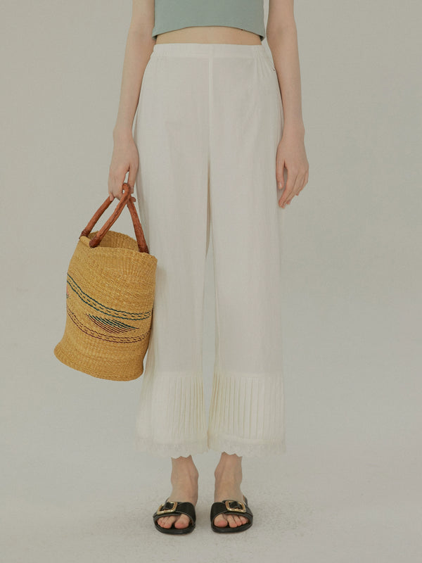 Lace Detailed Straight Leg Pants