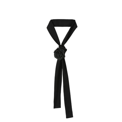 Flower Hem Shirt With Tie Set-Up