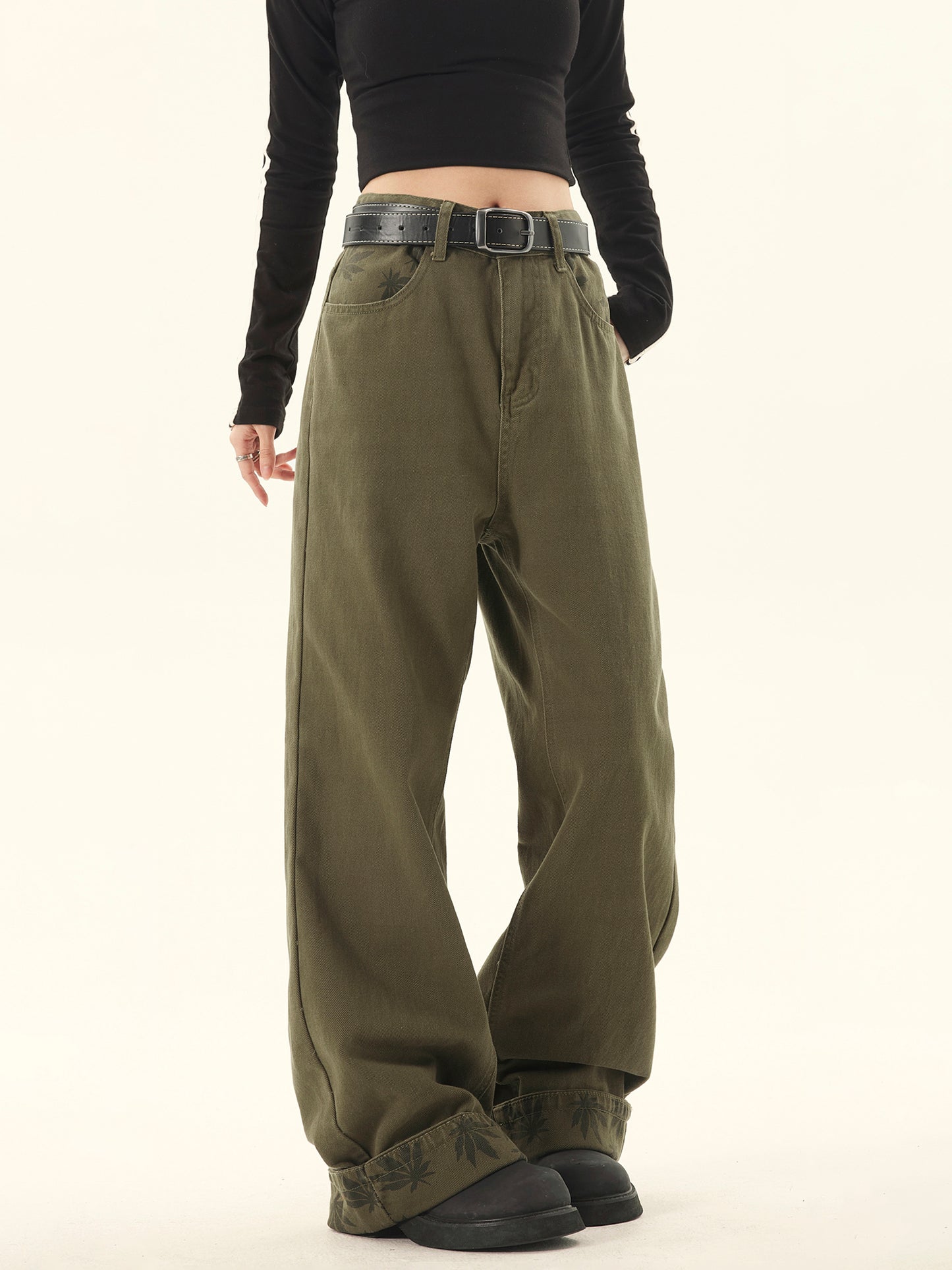 High-Quality Dark Green Jeans Pants