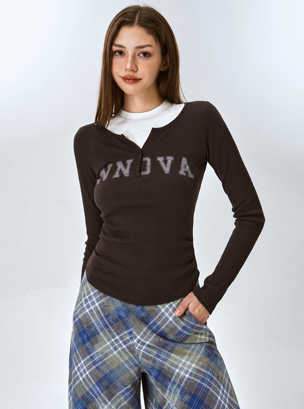 American long-sleeved top