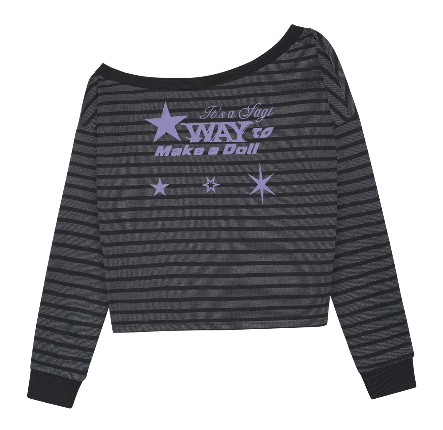 Purple Star Slanted Shoulder Sweatshirt