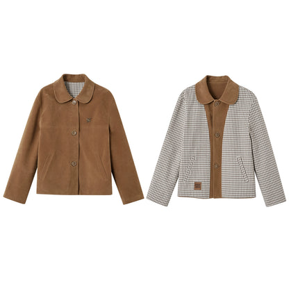 Suede Doll Collar Jacket