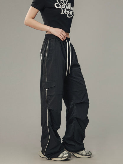 Unisex Black Casual High Street Pants