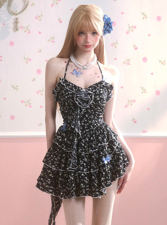 Daisy Black Floral Dress