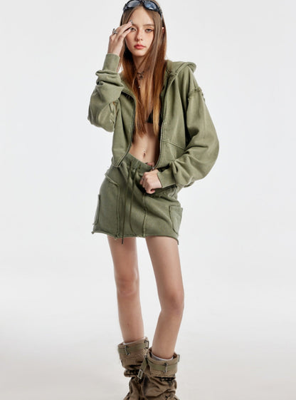 Niche Design Army Green Skirt