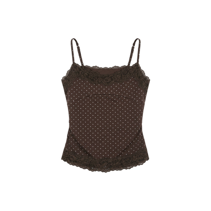 Polka Dot Lace Knitted Cardigan Set-Up