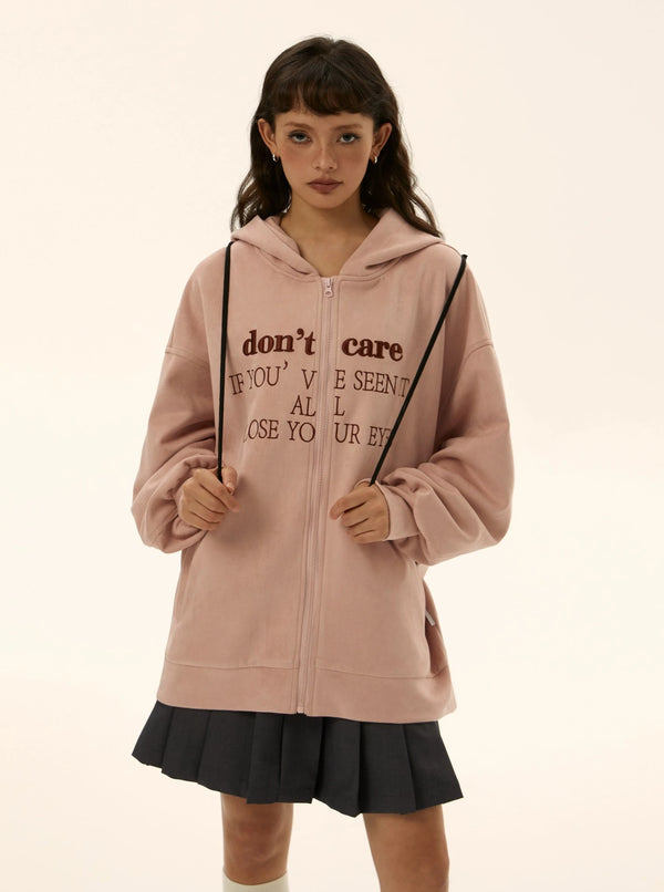 Suede pink oversize sweater jacket