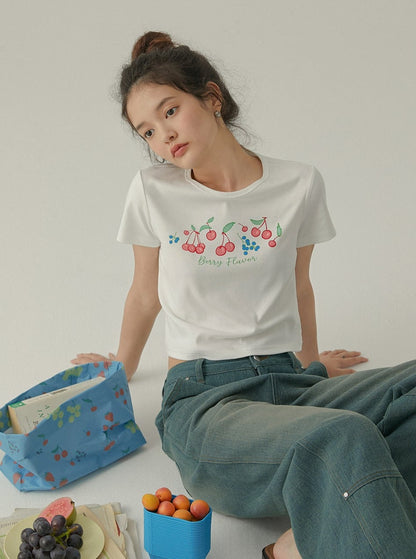 Berry Print Casual T-Shirt