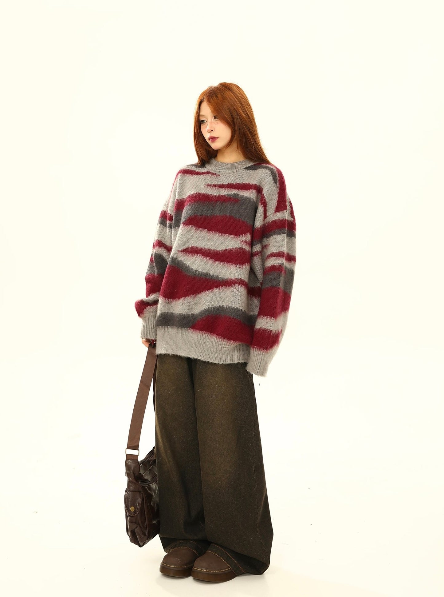 Amerikaner Retro Striped Lazy Style Pullover