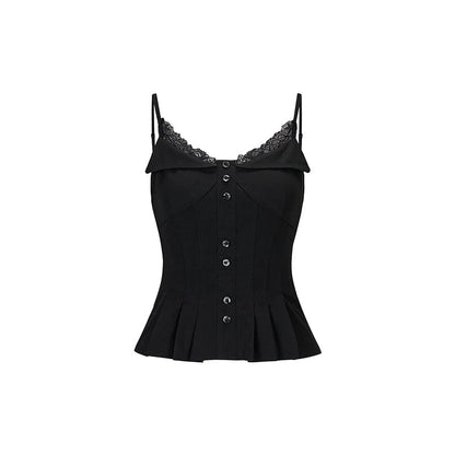 Lace Mesh Slim Camisole Tops