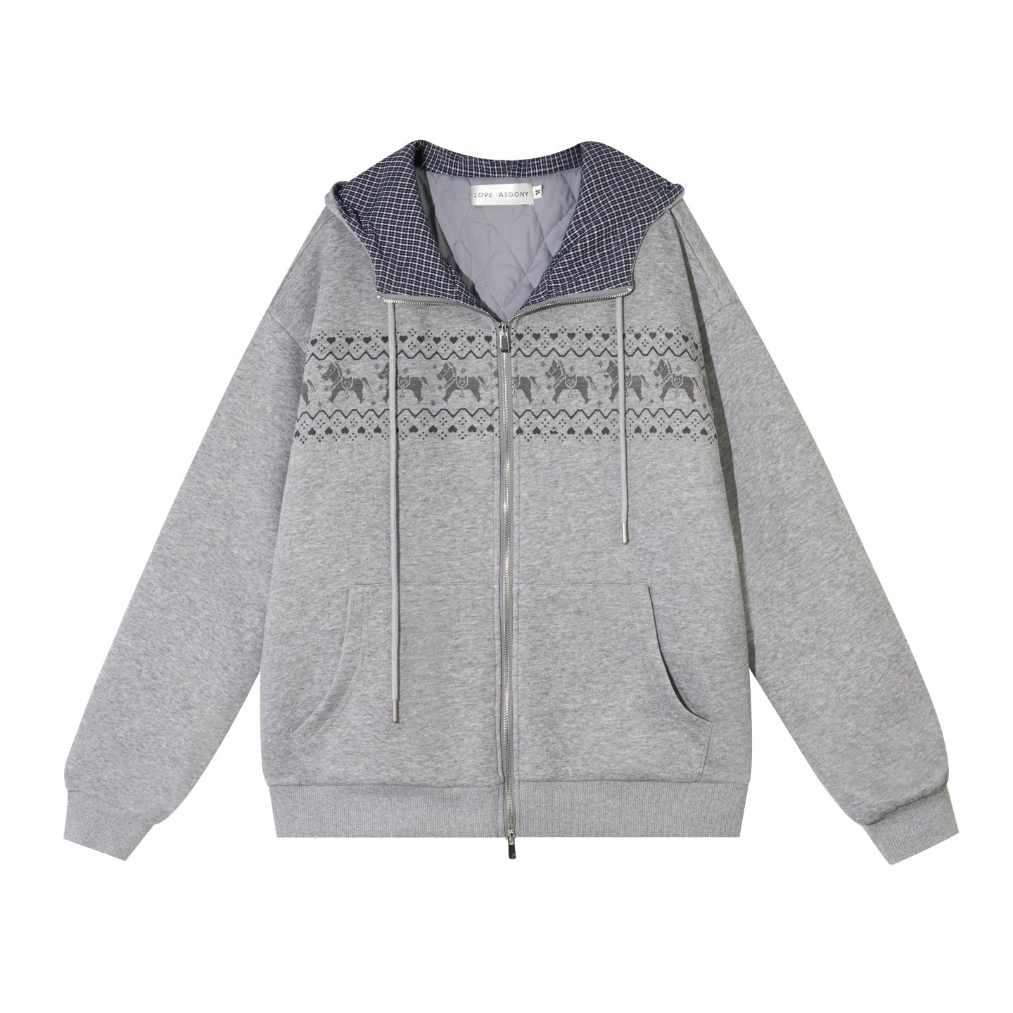 Fair Isle Quilted Jacket Pants Set-Up