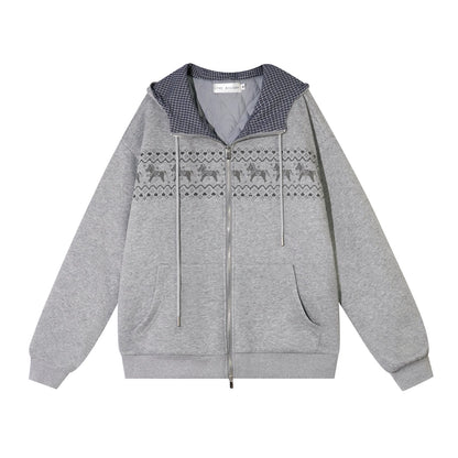 Fair Isle Quilted Jacket Pants Set-Up