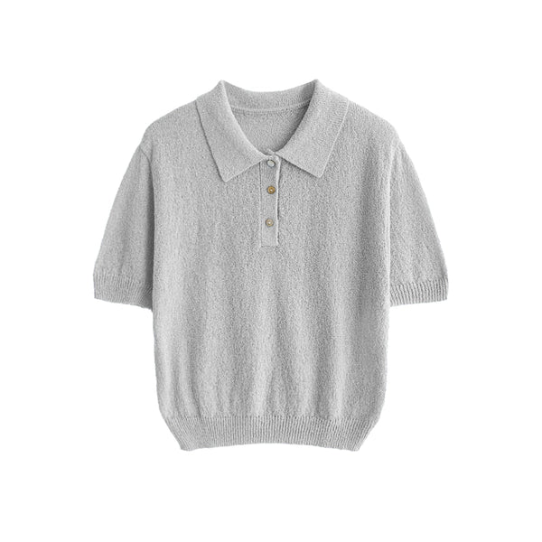 Textured Blue Polo Tee