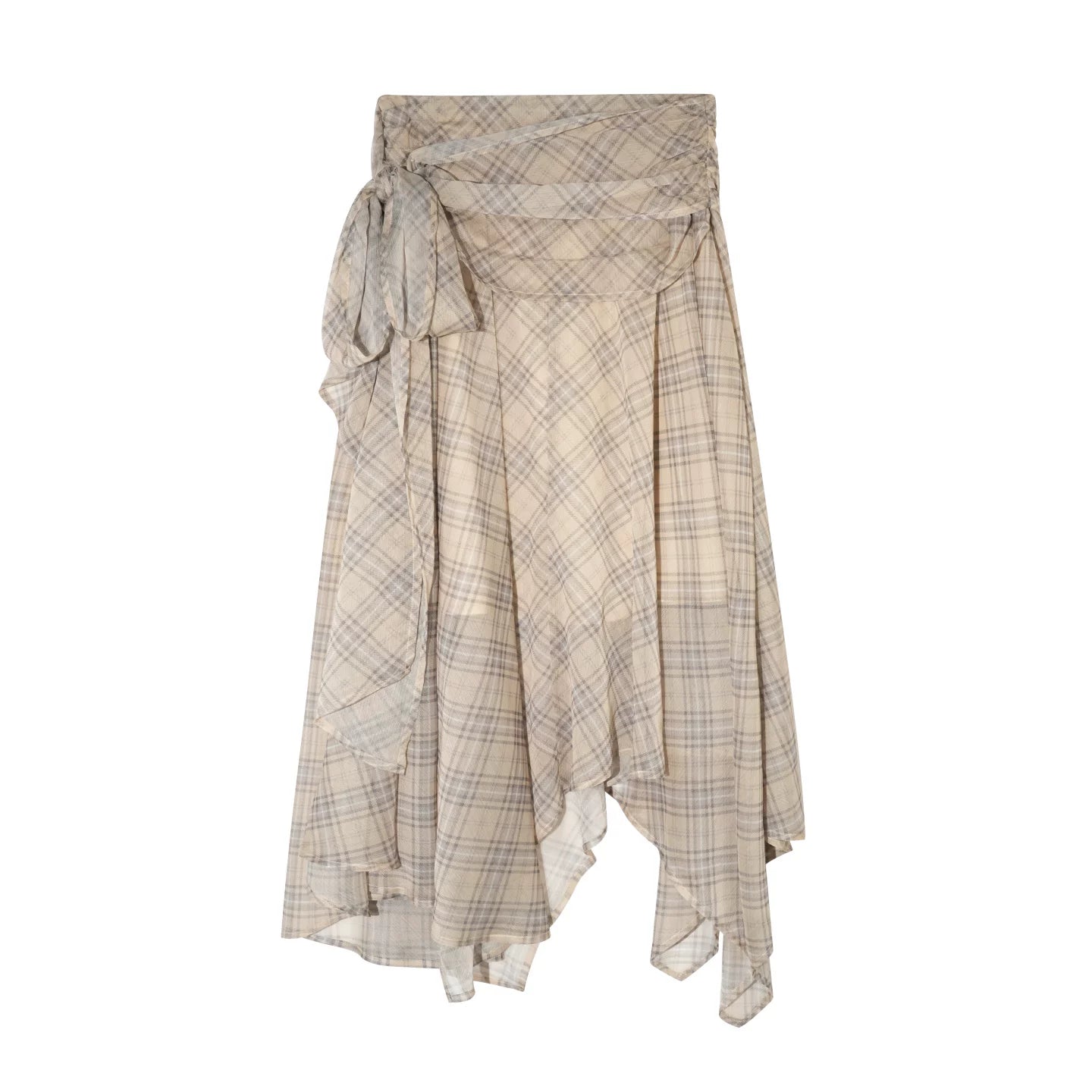 Completo a Due Pezzi Retro a Quadri in Chiffon