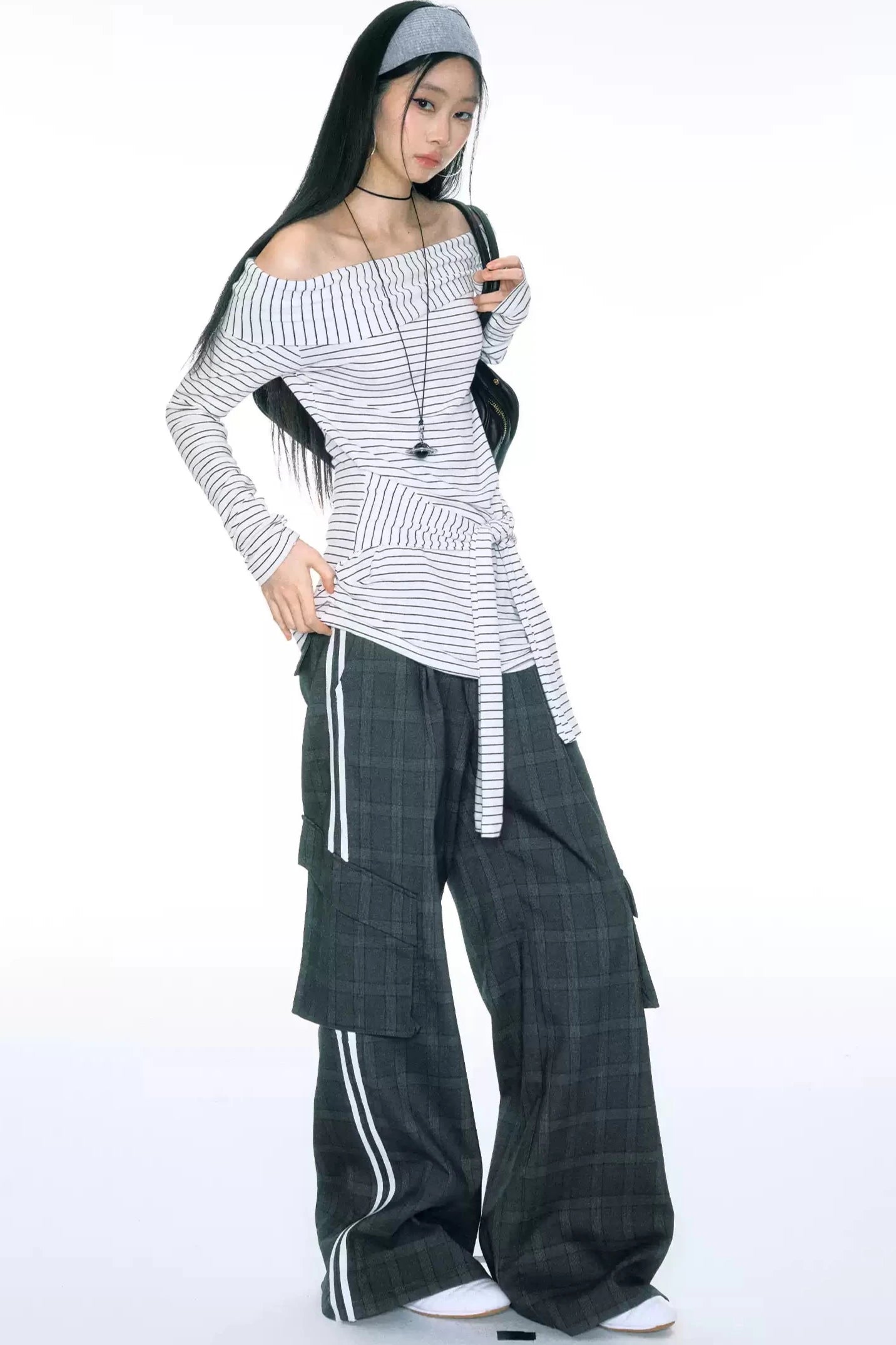 [Curriges September 26 New Product] autumn and winter hot girl design sense loose and thin drape cargo trousers