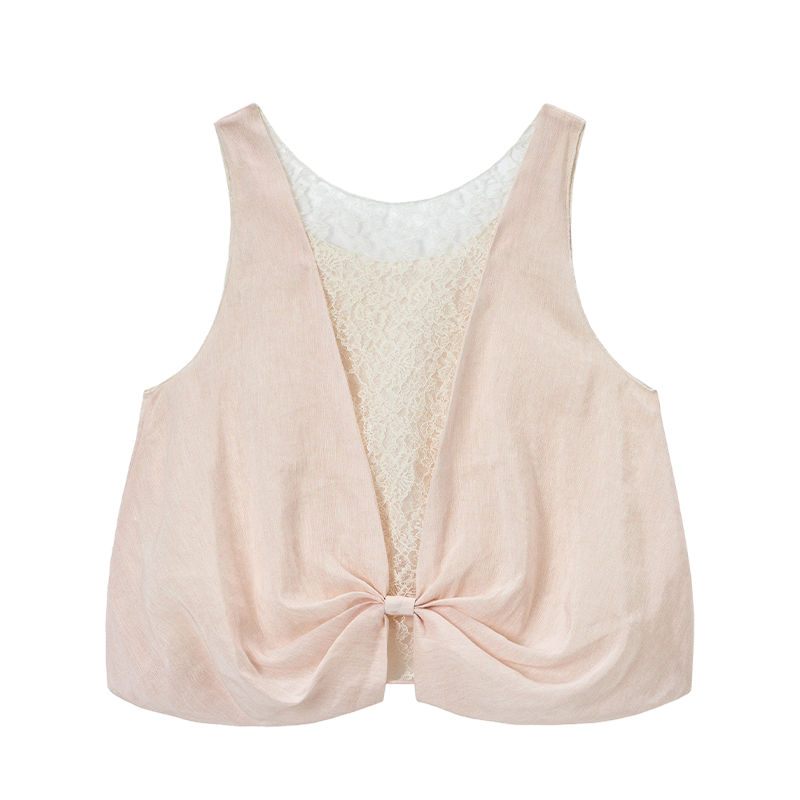 Butterfly Linen Blend Vest Style Top