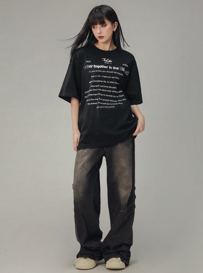 American High Street Metallic Black T-Shirt