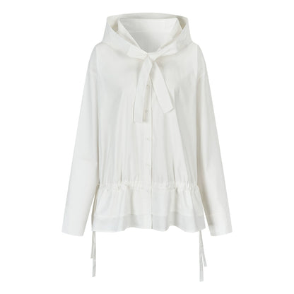 Constriction Silhouette Hooded Jacket