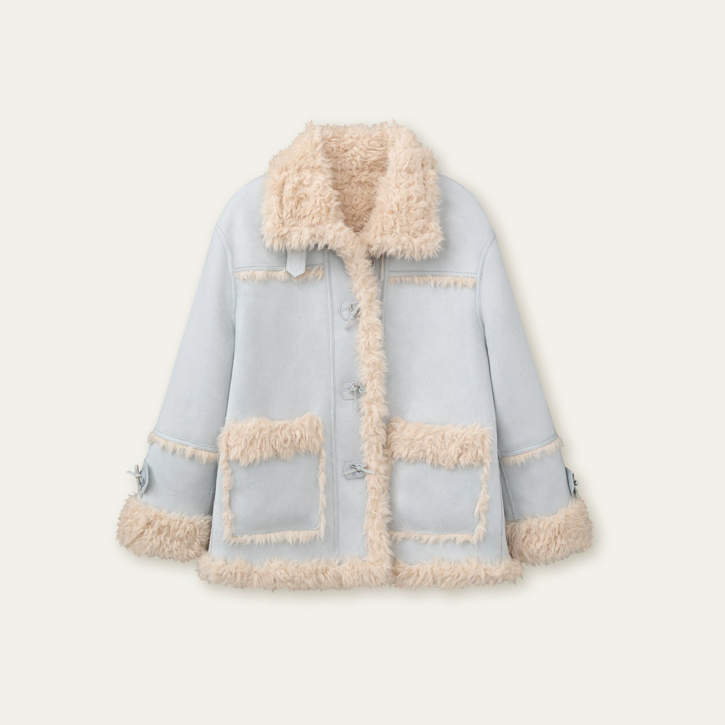 Pink and Blue Reversible Fur Coat
