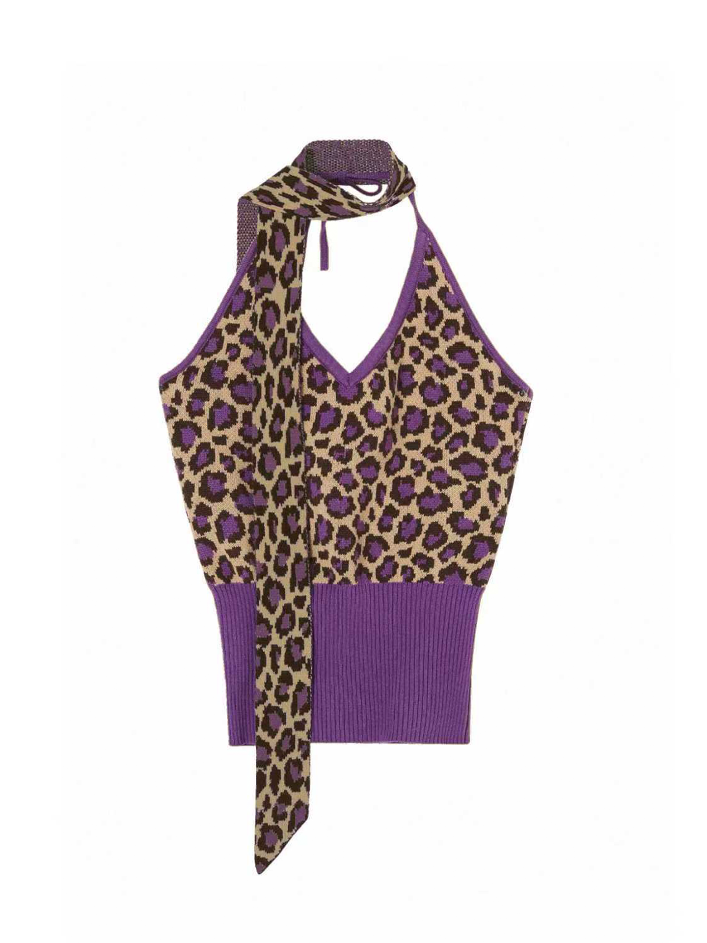 Retro Leopard Print Cardigan Set-Up