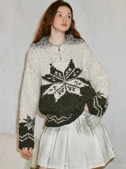 Snow Bell Vintage Wool Knit Top