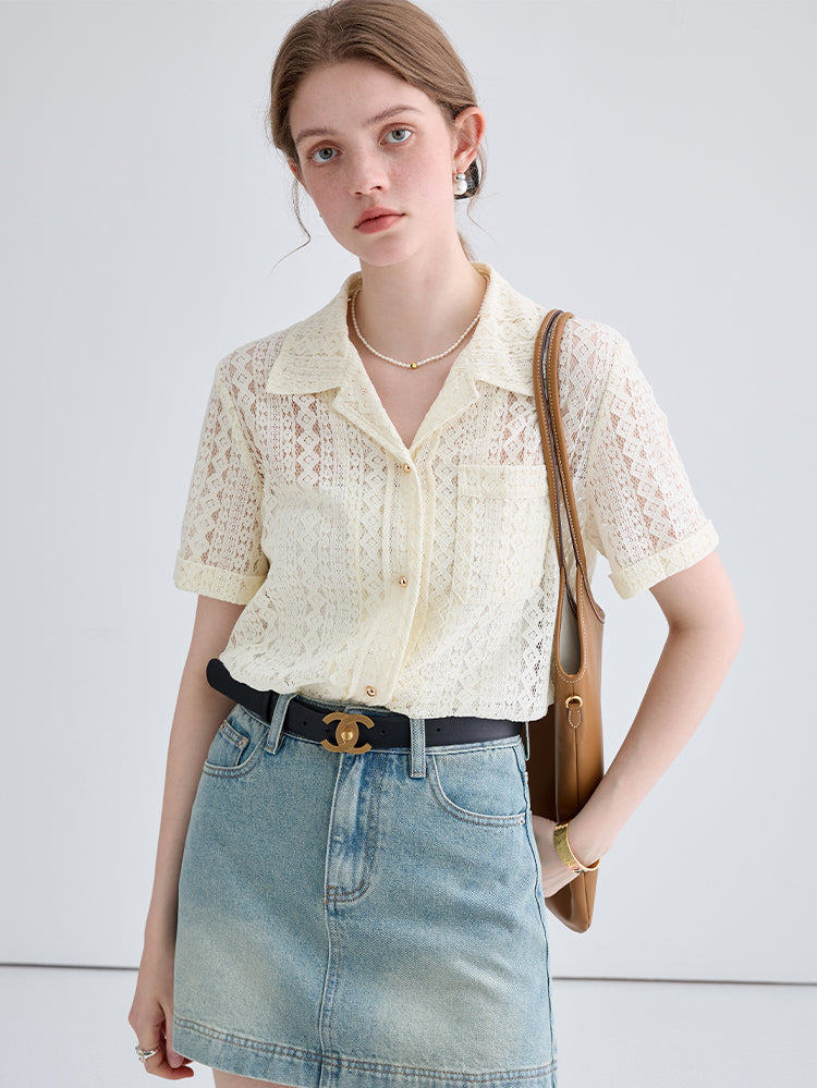 Short Sleeve Premium Lace Top