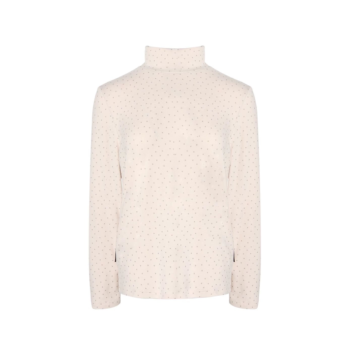 Star Brushed Turtleneck Long-Sleeved Top
