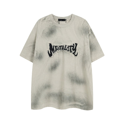 Irregular Graffiti Spray Embroidery T-shirt