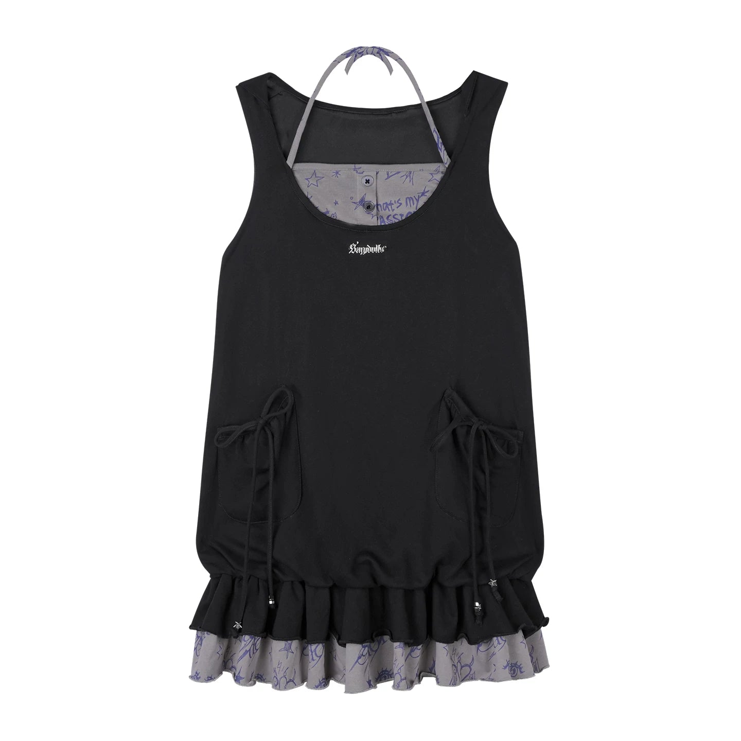 Graffiti Print Two-Piece Dress Set-Up