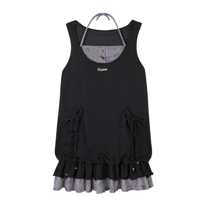 Graffiti Print Two-Piece Dress Set-Up
