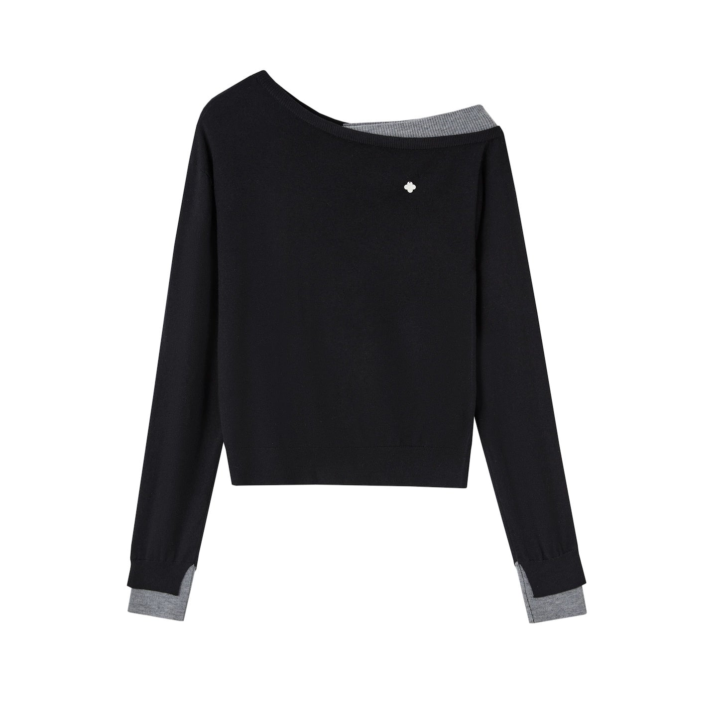 Contrasting Slanted Two Sweaters