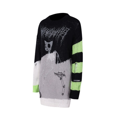 Distressed Cat Concept Sweater