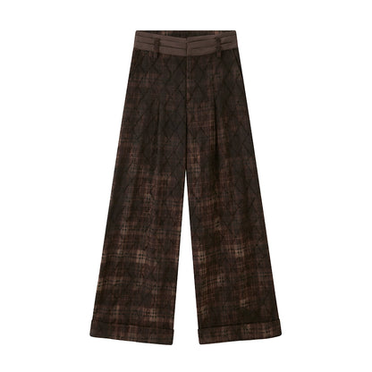Textured Plaid Boho Slacks