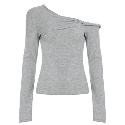 Asymmetrical Twist Slim-Fit Top