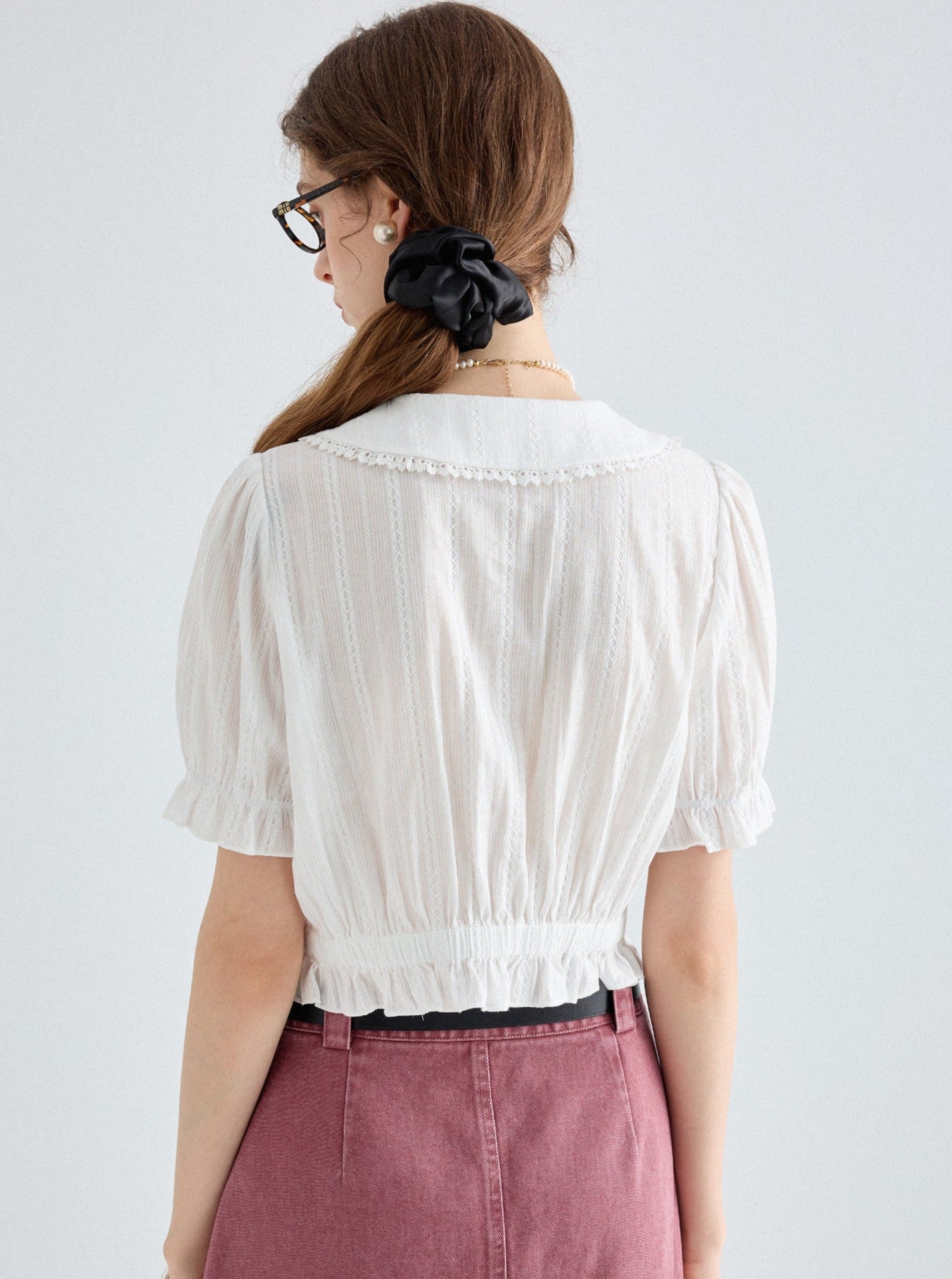 French Lace Collar Top