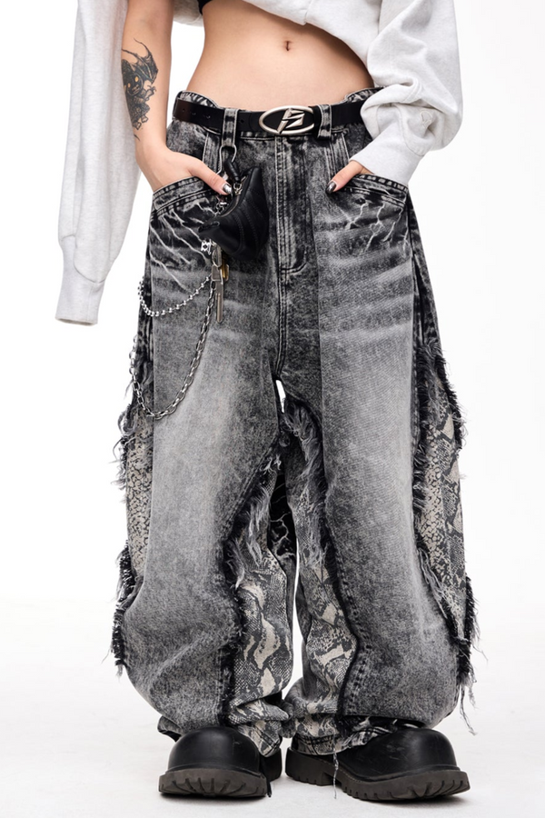 Raw-Edged Wide-Leg Trousers