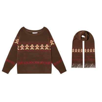 Gingerbread Man Fair Isle Sweater Set