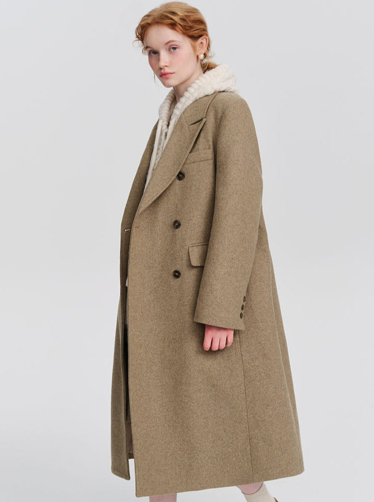 Suit collar woolen coat