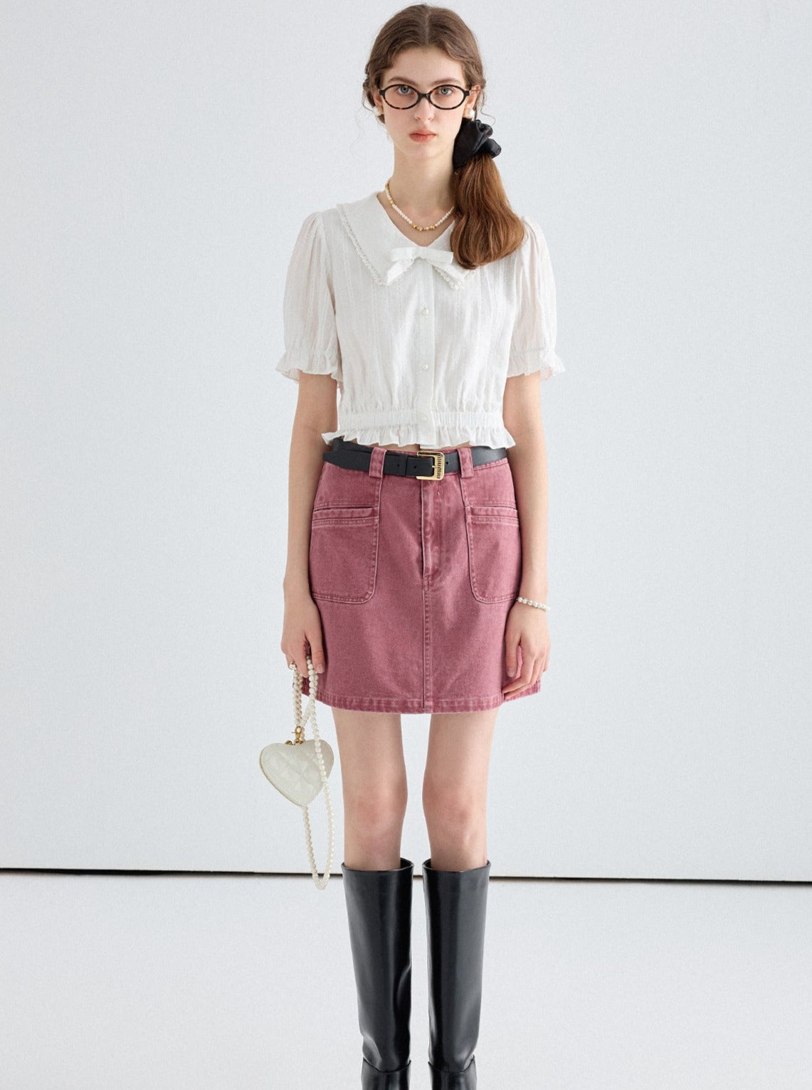 Casual A-Line Denim Skirt