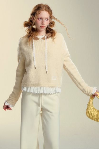 Hooded Cut-Out Sweater Top