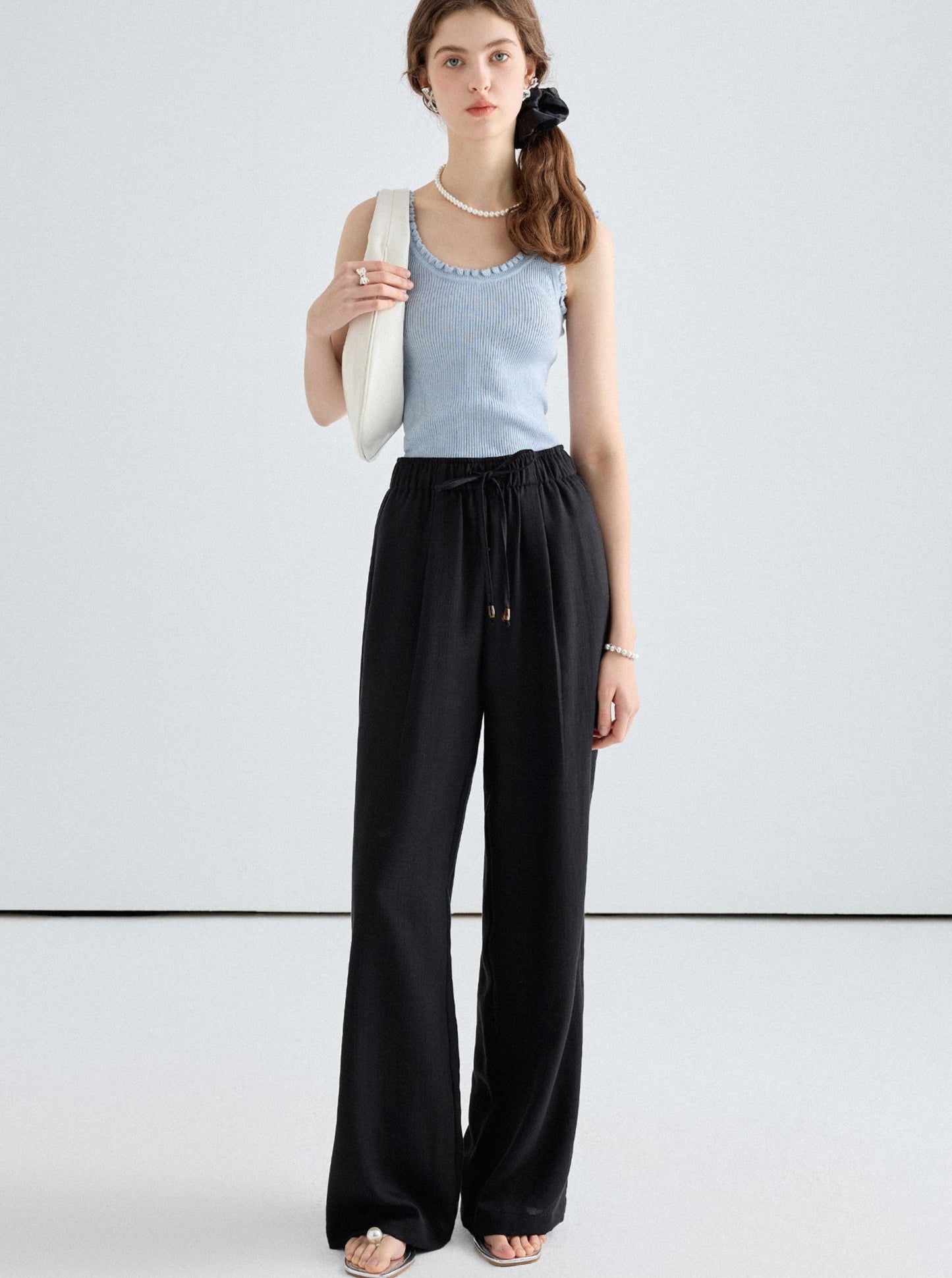 Drape Straight Leg Casual Pants